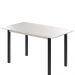 Mesa Brilhante Candian Canto Copo Tampo Vidro 180cm JCM Movelaria NÃO ACOMPANHA CADEIRAS Off White