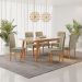 Mesa Elegance Candian Canto Copo Tampo Vidro 120cm JCM Movelaria NÃO ACOMPANHA CADEIRAS Cinamomo/Off White