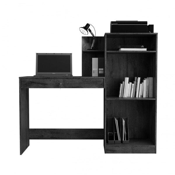 Mesa Office Com Armário Gaveta Com Chave Ventura Jcm Móveis Noronha/Off White