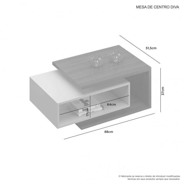 Mesa de Centro Diva JCM Movelaria Noronha/Off White