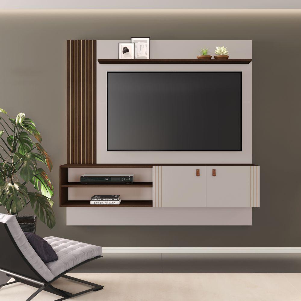 Painel Preciso para TV até 65 Polegadas JCM Movelaria Off White Café