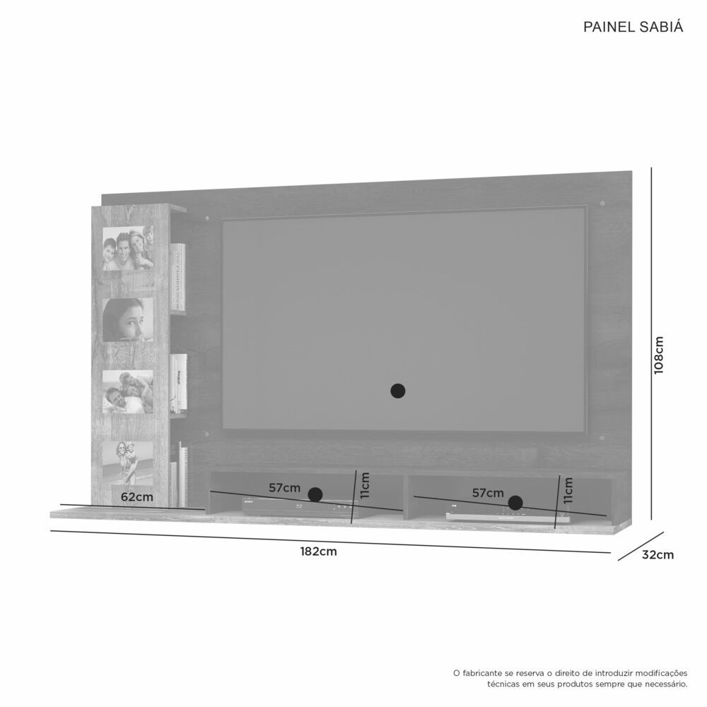 Painel Sabiá JCM Movelaria Cinamomo/Off White