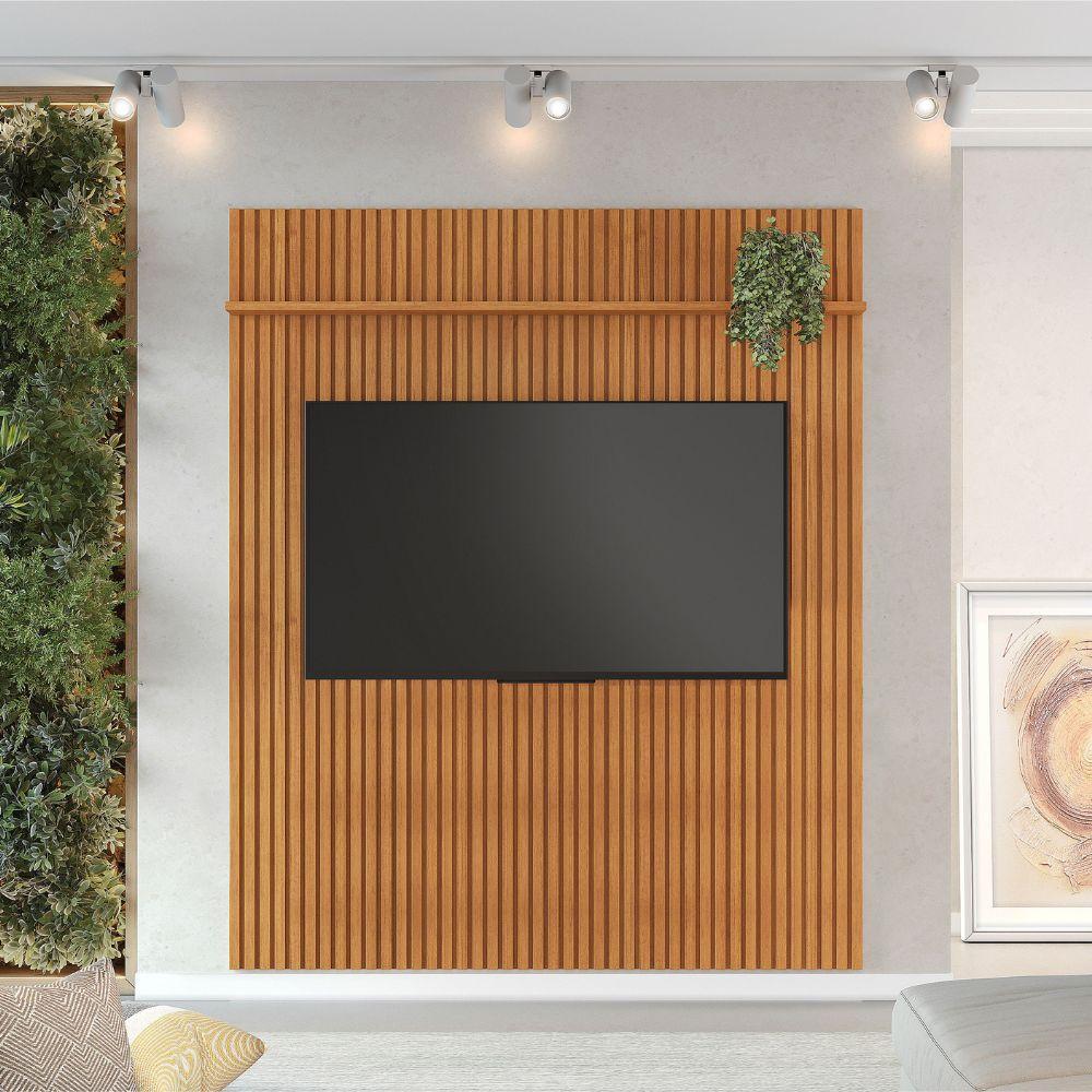 Painel para TV Ripado Riso 65 Polegadas JCM Movelaria Cinamomo 1,82M