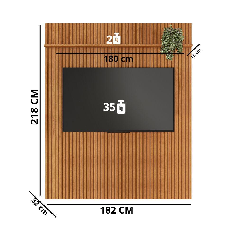 Painel para TV Ripado Riso 65 Polegadas JCM Movelaria Cinamomo 1,82M