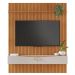 Painel para TV Ripado Riso com Nicho 65 Polegadas JCM Movelaria Cinamomo Off White 1,82M