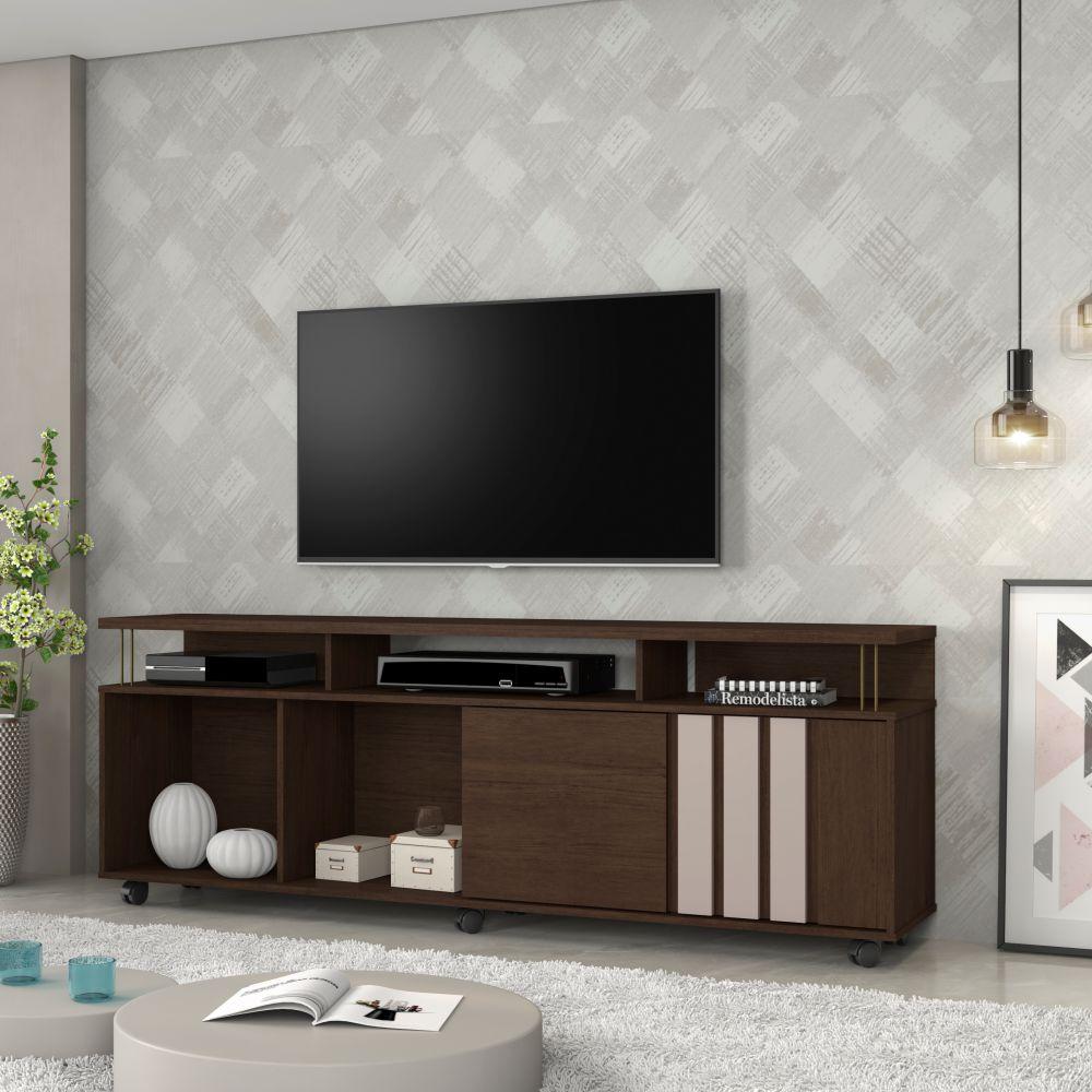 Rack Atraente para TV até 75 Polegadas JCM Movelaria Café Off White