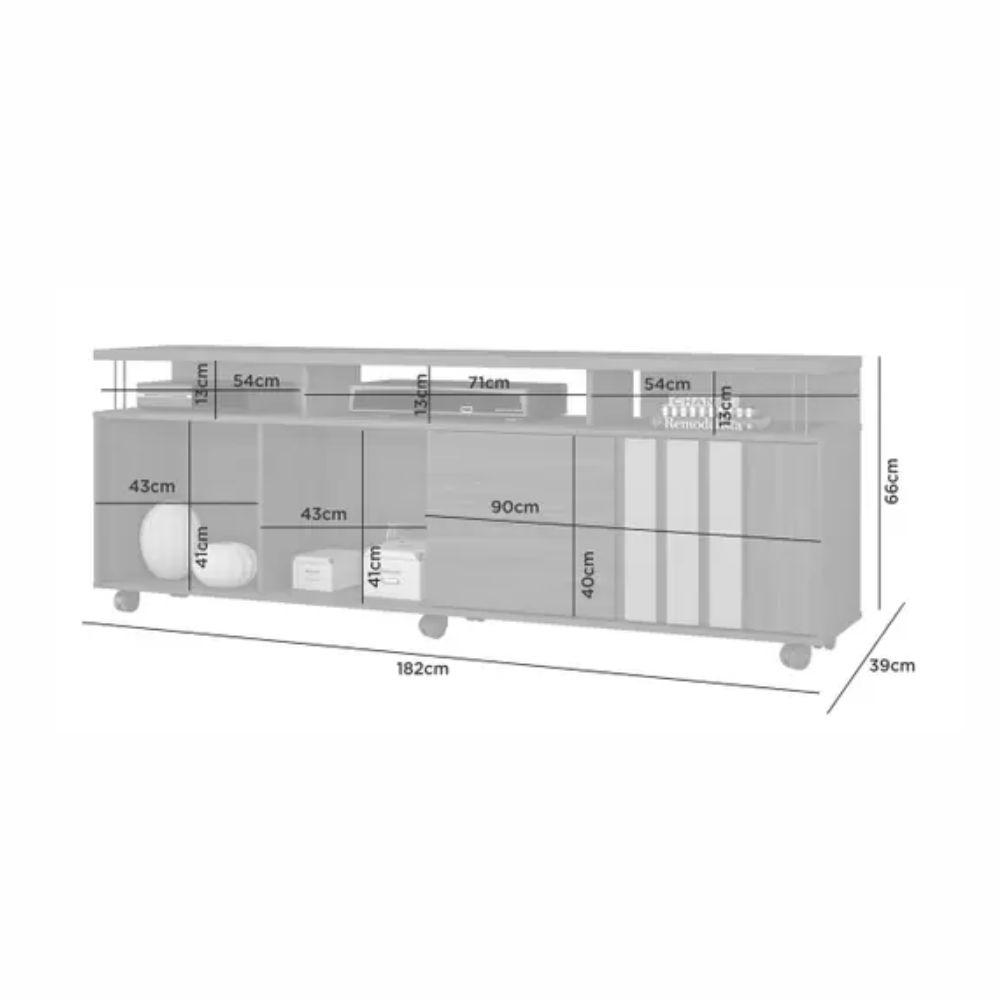 Rack Atraente para TV até 75 Polegadas JCM Movelaria Cinamono Off White