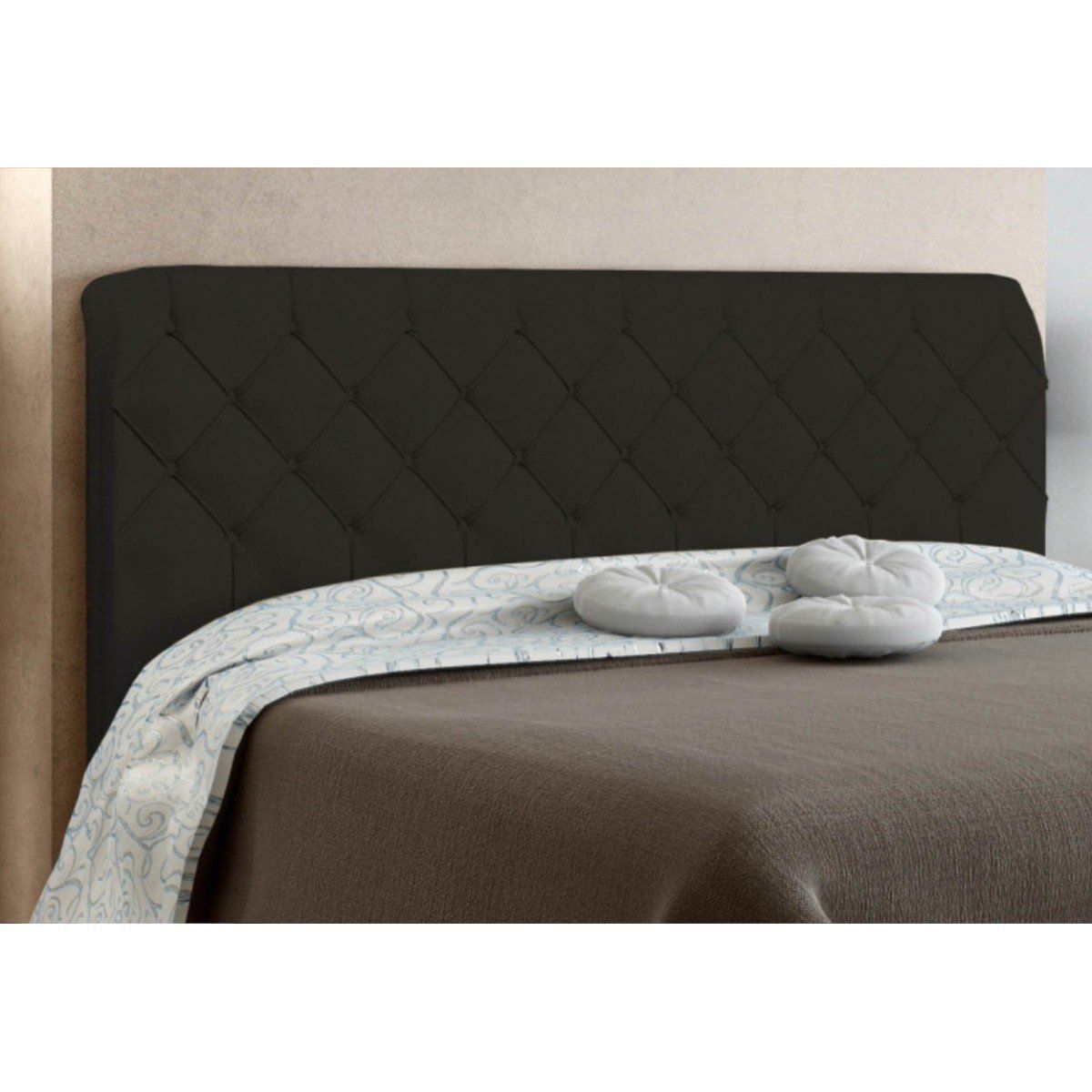 Cabeceira Cama Box Casal 140cm Paris Veludo Cinza - JS Móveis