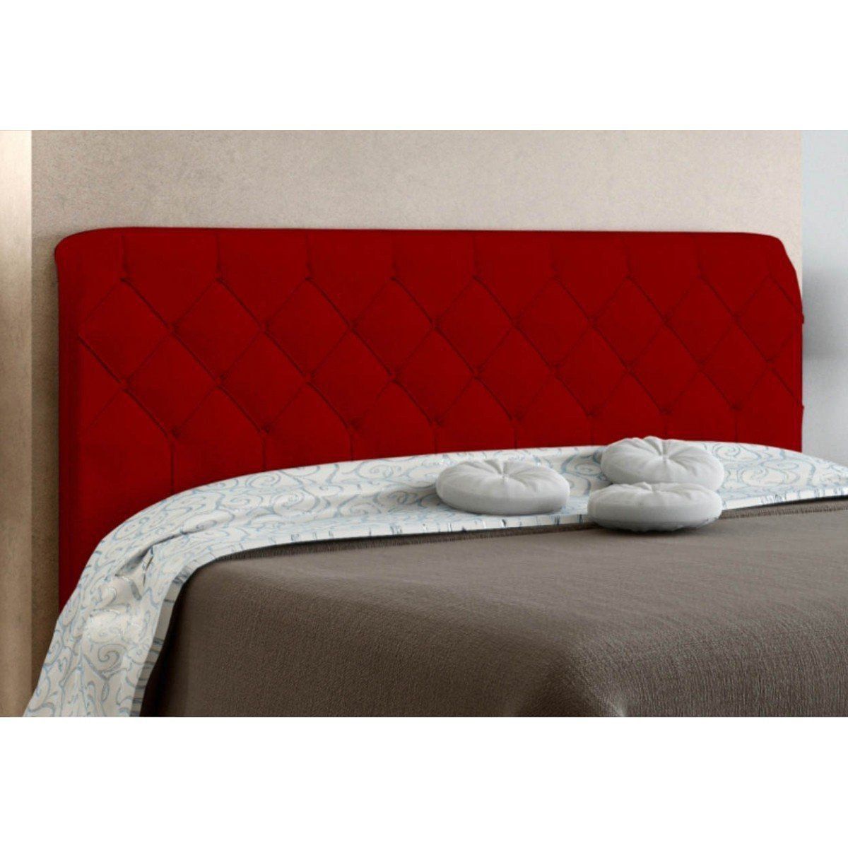 Cabeceira Cama Box Casal 140cm Paris Veludo Cinza - JS Móveis