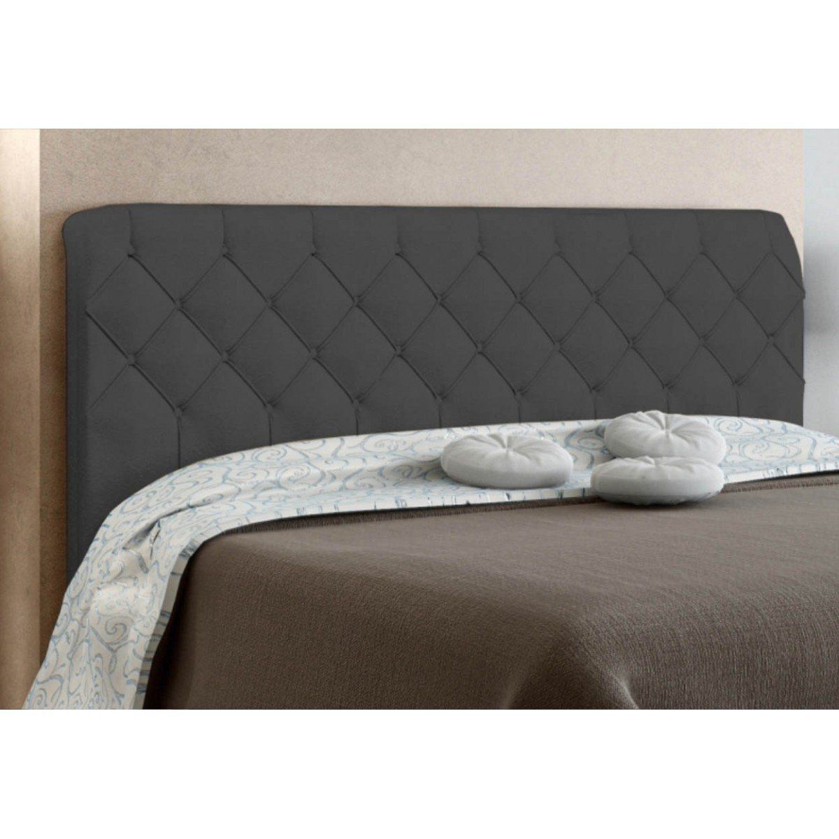 Cabeceira Cama Box Casal 140cm Paris Veludo Cinza - JS Móveis