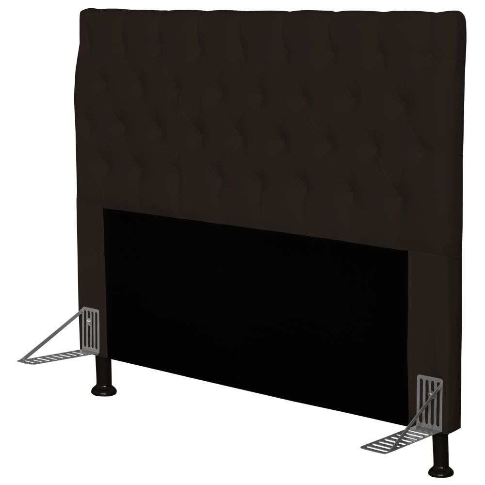 Cabeceira Cama Box Casal 195cm Cristal Corino Marrom - JS Móveis