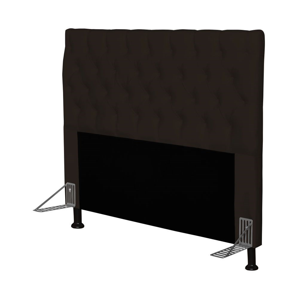 Cabeceira Cama Box Casal 195cm Cristal Corino Marrom - JS Móveis