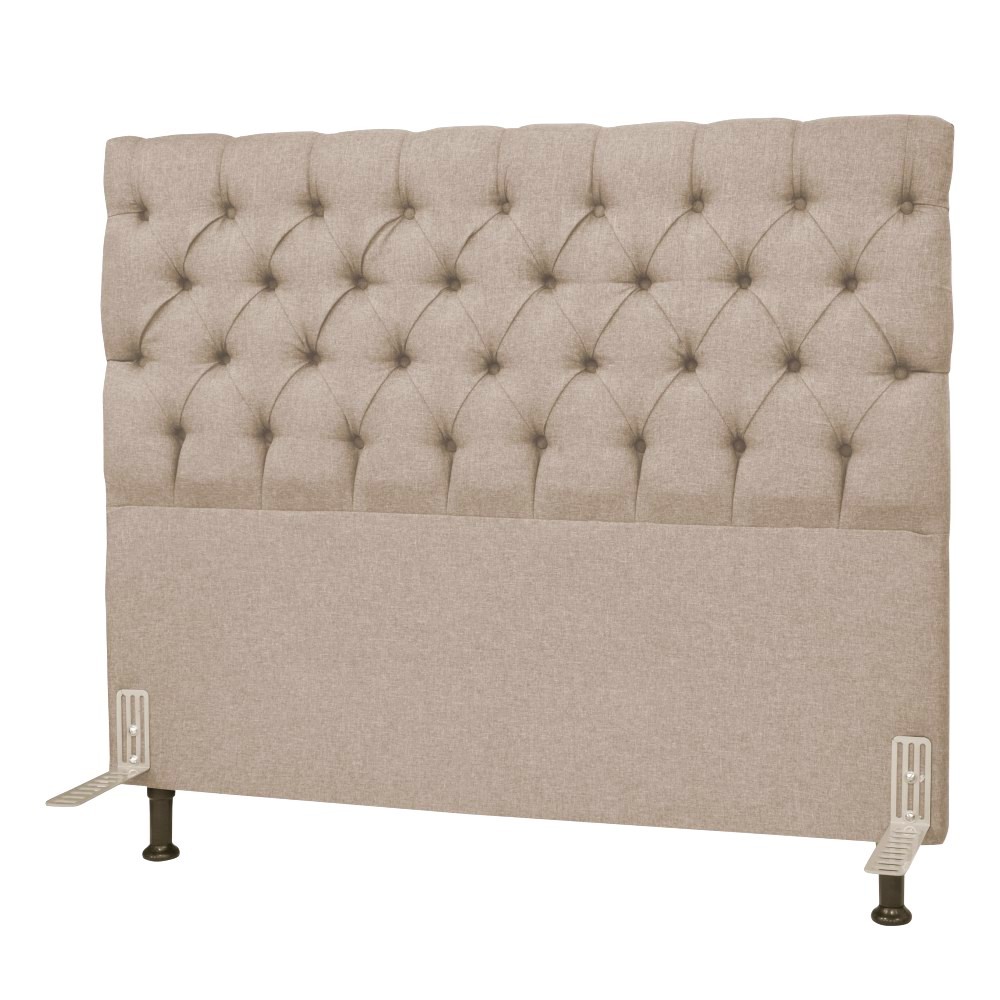 Cabeceira Cama Box Casal King 195cm Cristal Linho Bege - JS Móveis