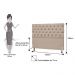 Cabeceira Cama Box Casal King 195cm Cristal Linho Bege - JS Móveis
