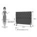 Cabeceira Cama Box Casal King 195cm Cristal Linho Cinza - JS Móveis
