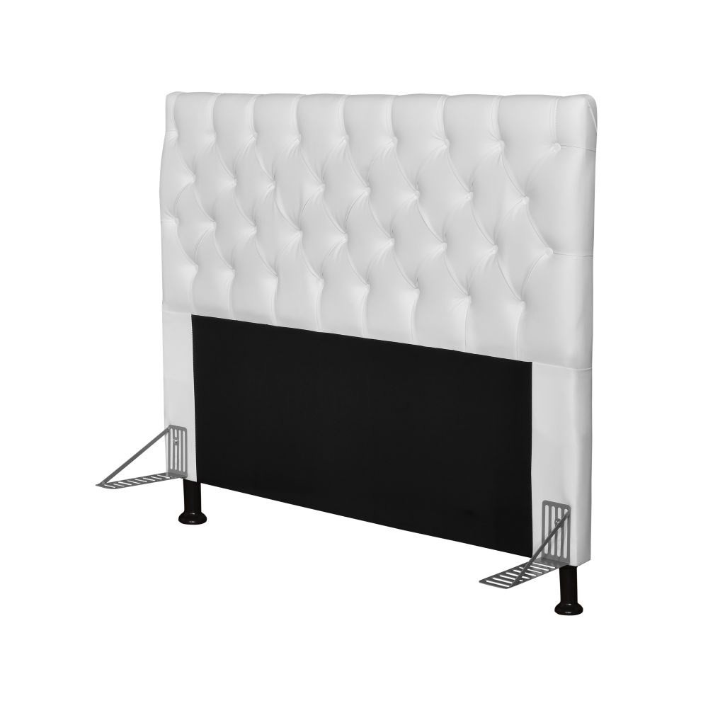 Cabeceira Cama Box Casal Queen 160cm Cristal Corino Branco - JS Móveis