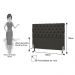 Cabeceira Cama Box Casal Queen 160cm Cristal Linho Chumbo - JS Móveis