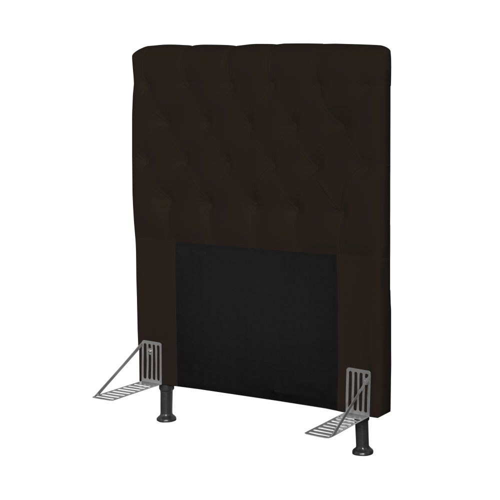 Cabeceira Cama Box Solteiro 90cm Cristal Corino Marrom - JS Móveis