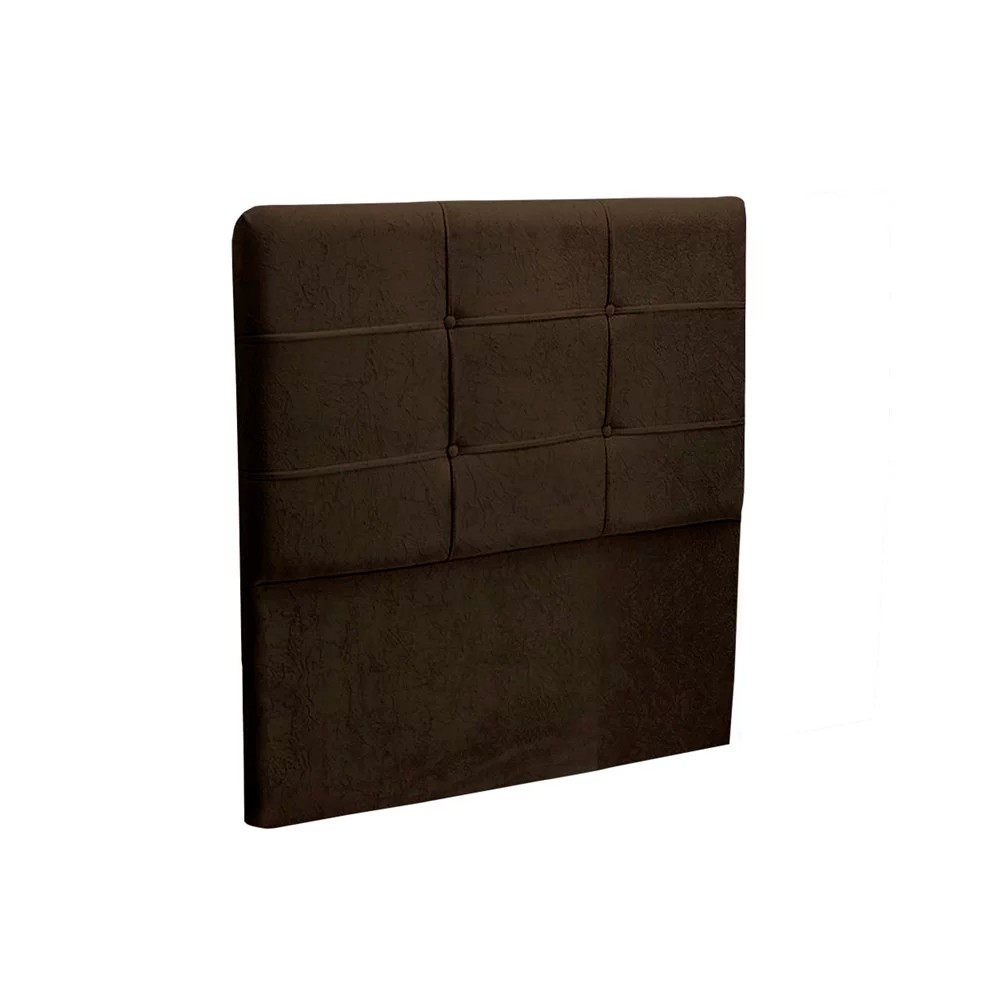 Cabeceira Cama Box Solteiro 90cm London Veludo Chocolate - JS Móveis