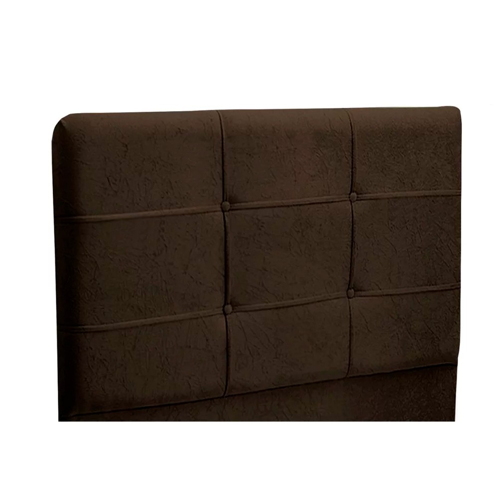 Cabeceira Cama Box Solteiro 90cm London Veludo Chocolate - JS Móveis