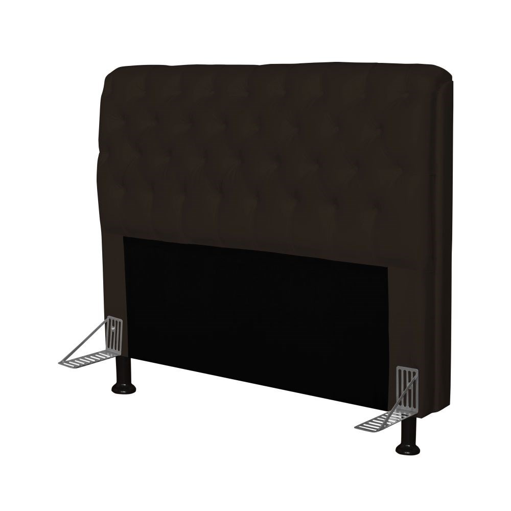 Cabeceira Paris Para Cama Box Casal 140cm Paris Corino Marrom - JS Móveis
