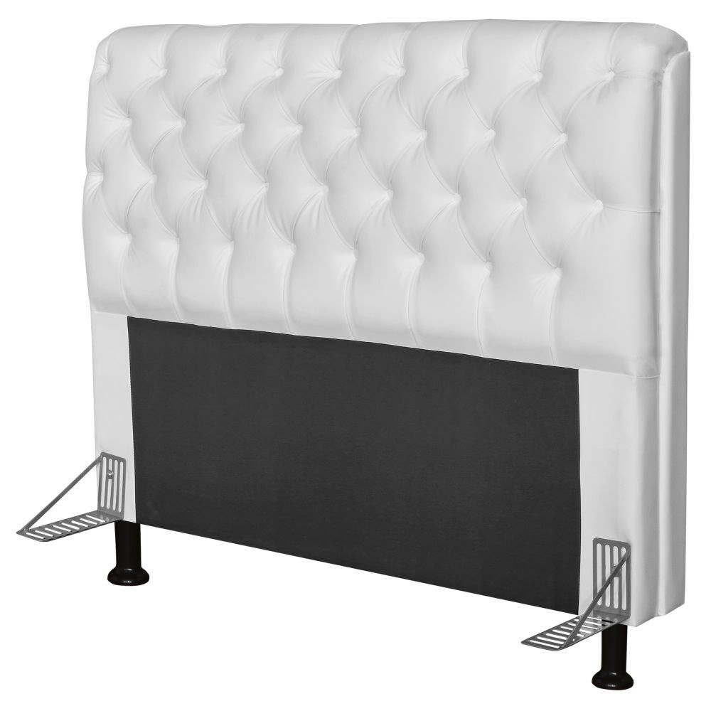 Cabeceira Paris Para Cama Box Casal 195cm Paris Corino Branco - JS Móveis
