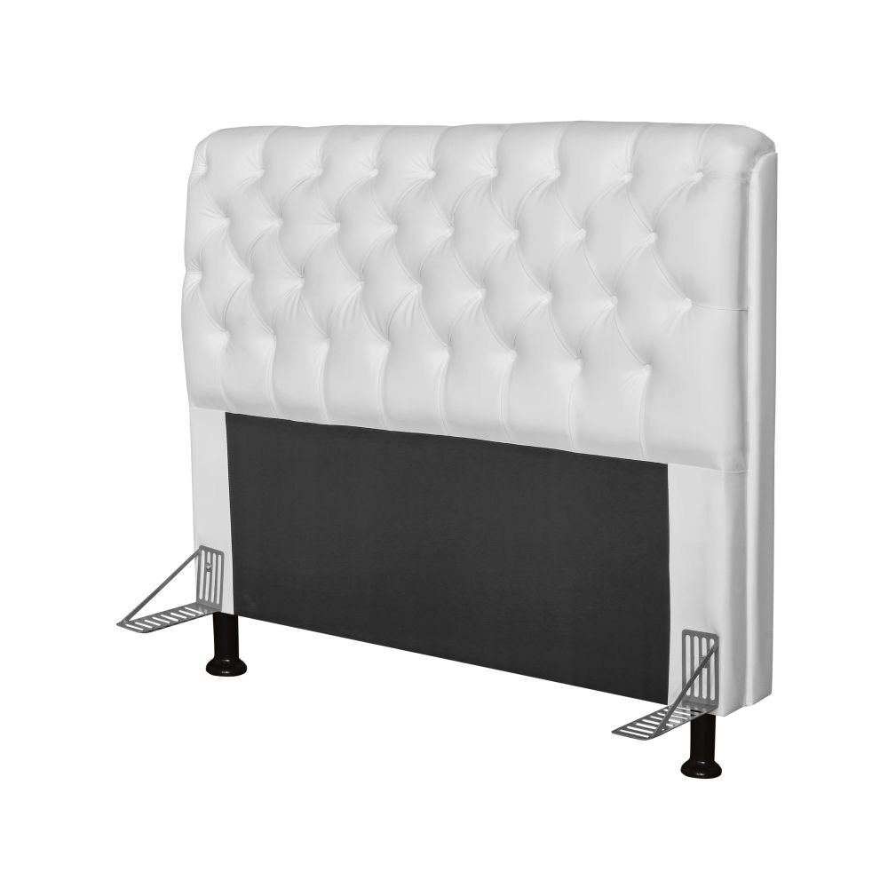 Cabeceira Paris Para Cama Box Casal 195cm Paris Corino Branco - JS Móveis