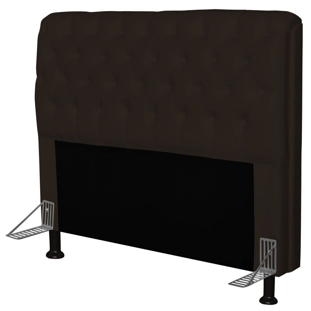 Cabeceira Paris Para Cama Box Casal 195cm Paris Corino Marrom - JS Móveis