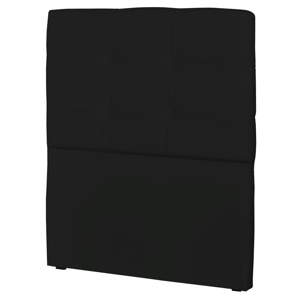 Cabeceira Solteiro Cama Box 90 cm London Sintético Preto - JS Móveis