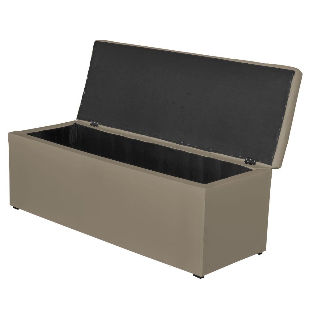 Calçadeira Baú 140cm Paris Corino Areia - JS Móveis