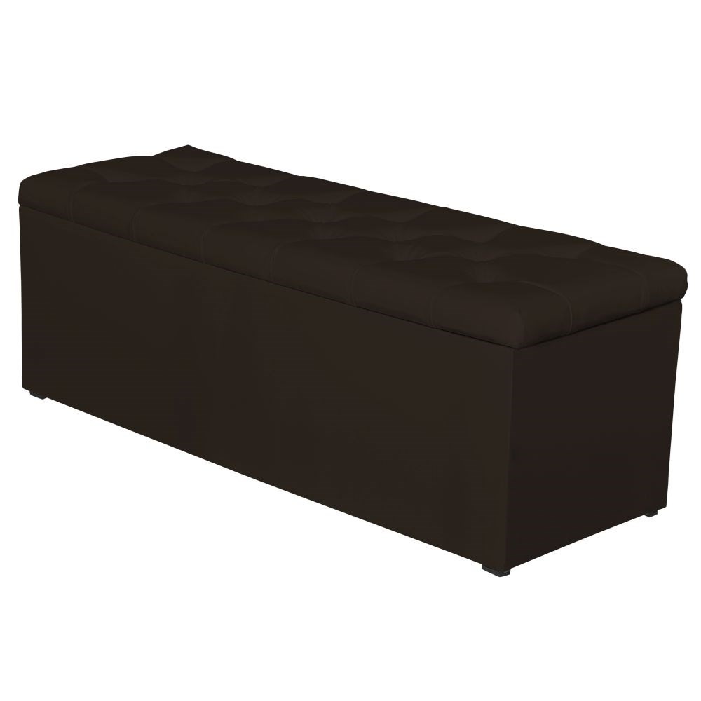 Calçadeira Baú 140cm Paris Corino Marrom - JS Móveis