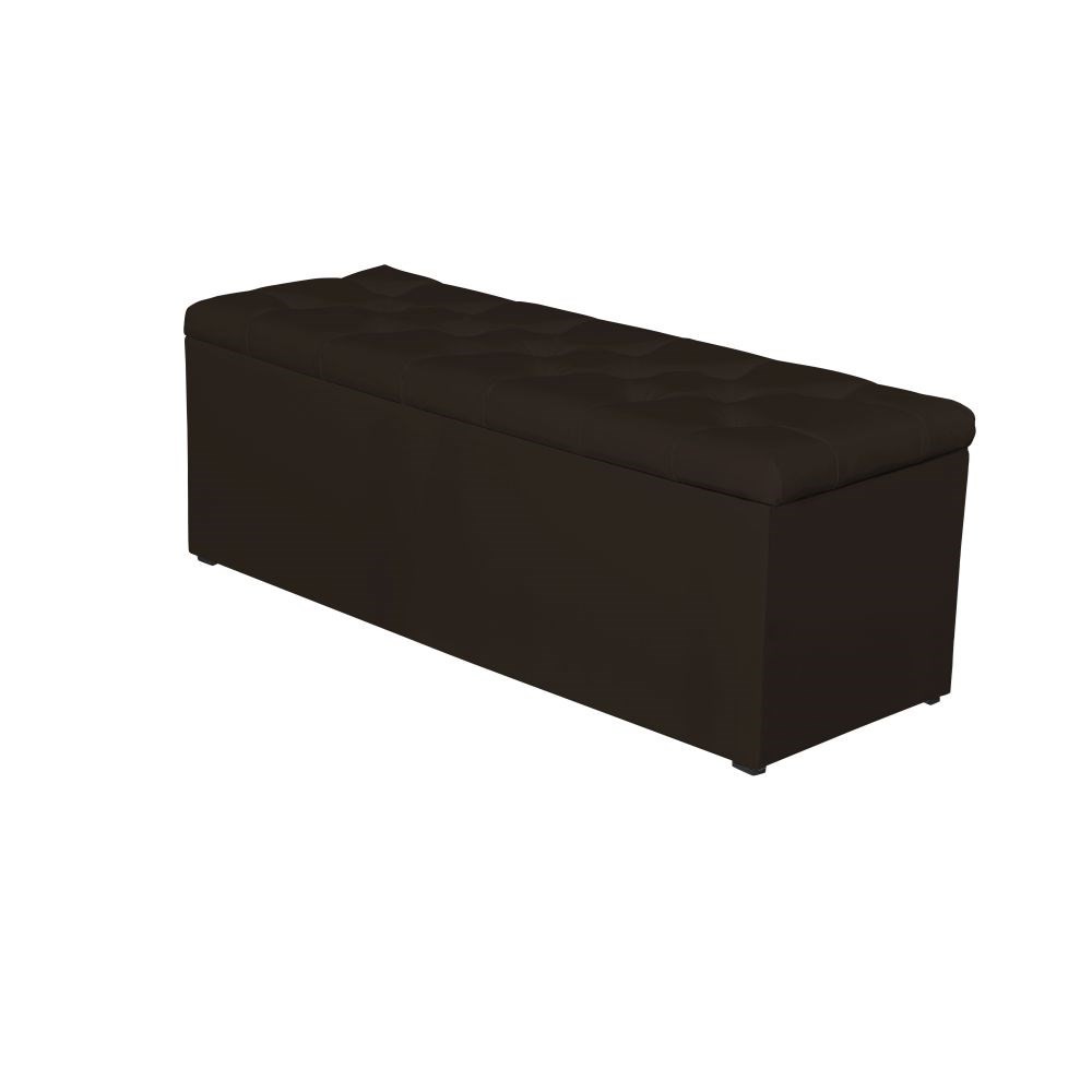 Calçadeira Baú 140cm Paris Corino Marrom - JS Móveis