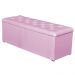Calçadeira Baú 160cm Paris Corino Rosa - JS Móveis