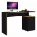 Mesa Para Escritório Trabalhar Preta de Madeira Espaçosa Com 1 Gaveta e 1 Porta Espaçosa Eo