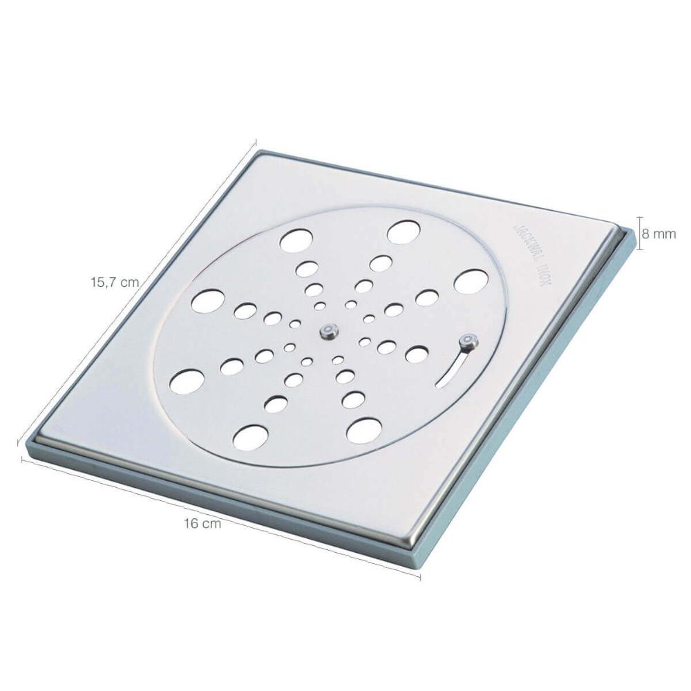 Kit 2 Grelhas Para Ralo De Box Banheiro 15x15cm Quintal Aço Inox Com Fecho