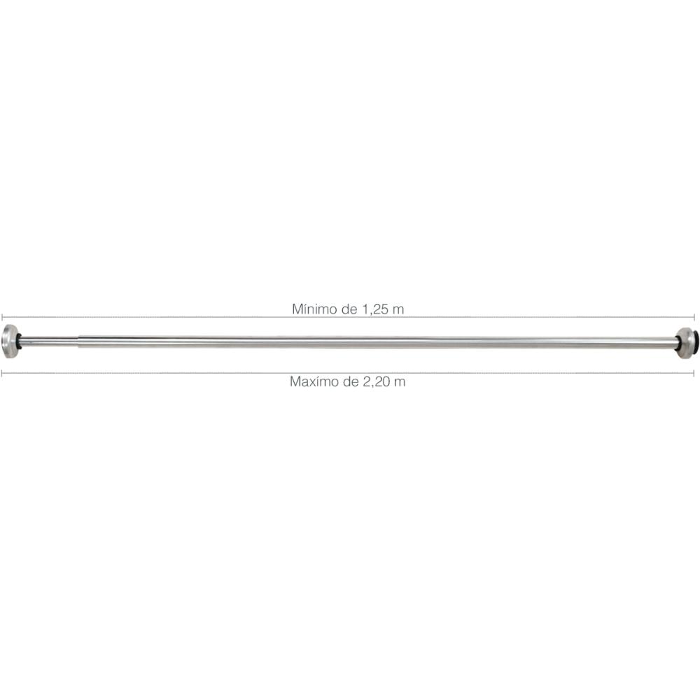 Suporte Para Cortina De Banheiro Varão Extensível 125 a 220cm