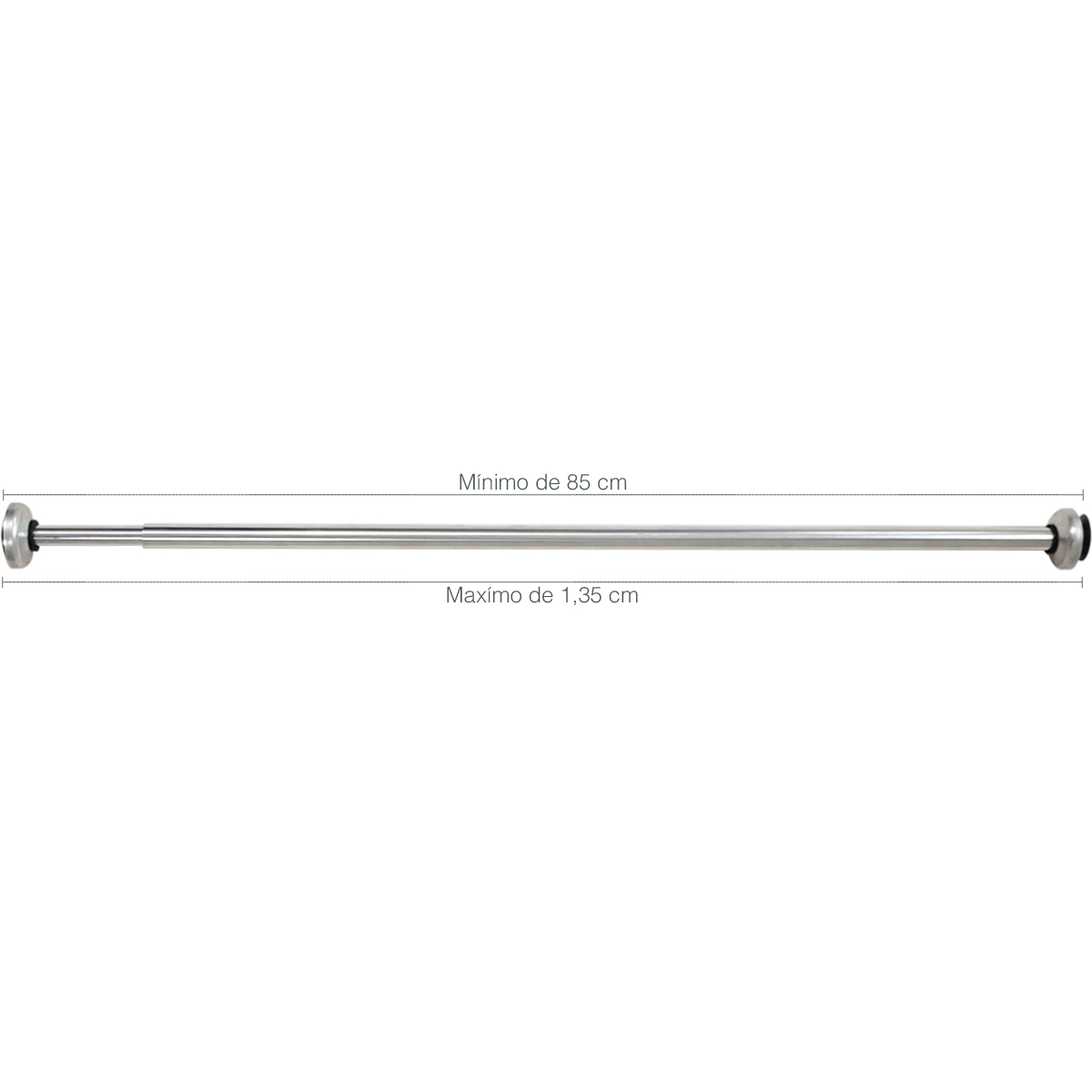 Suporte Para Cortina De Banheiro Varão Extensível 85 a 135cm