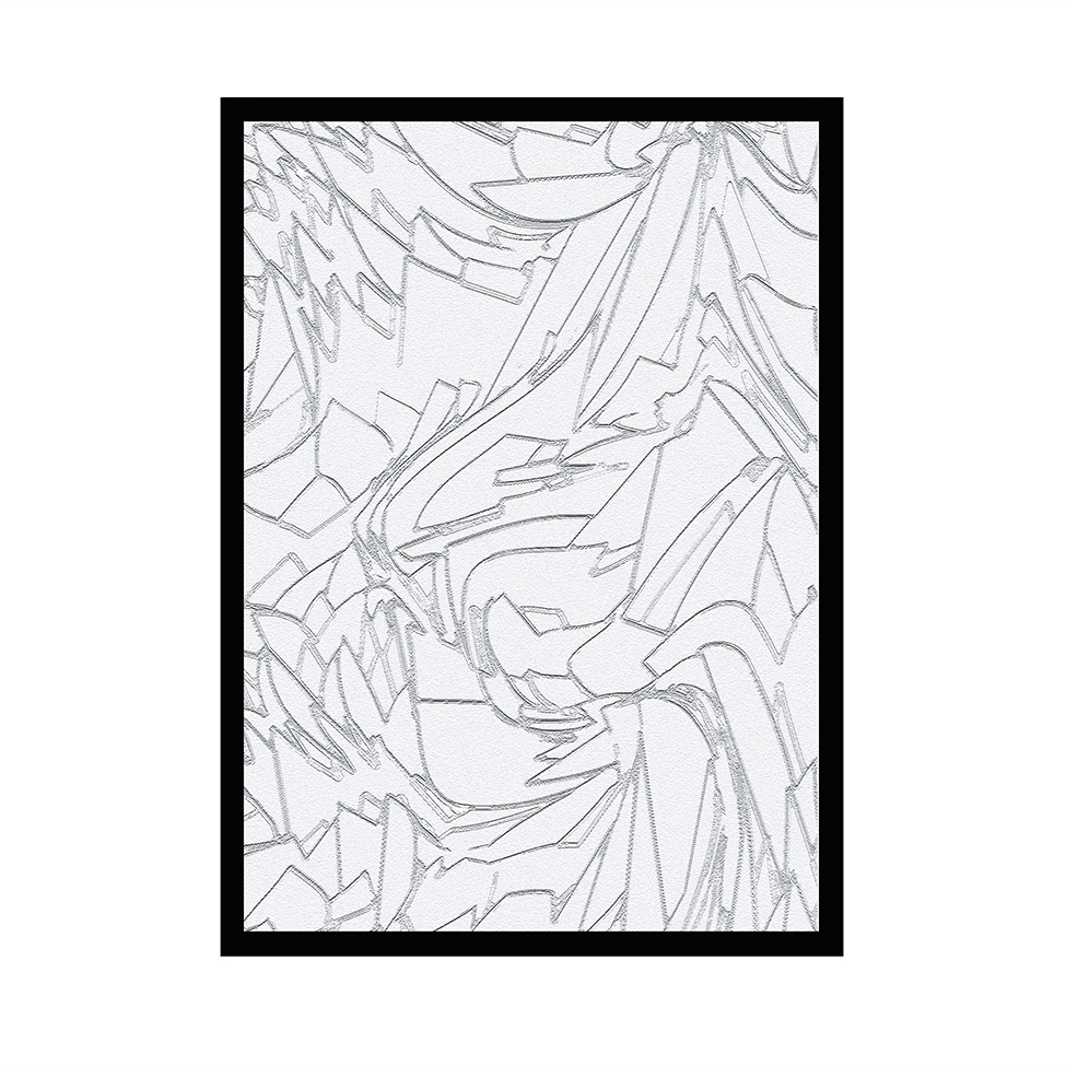 Quadro com Moldura Mármore Branco e Cinza (45x32)