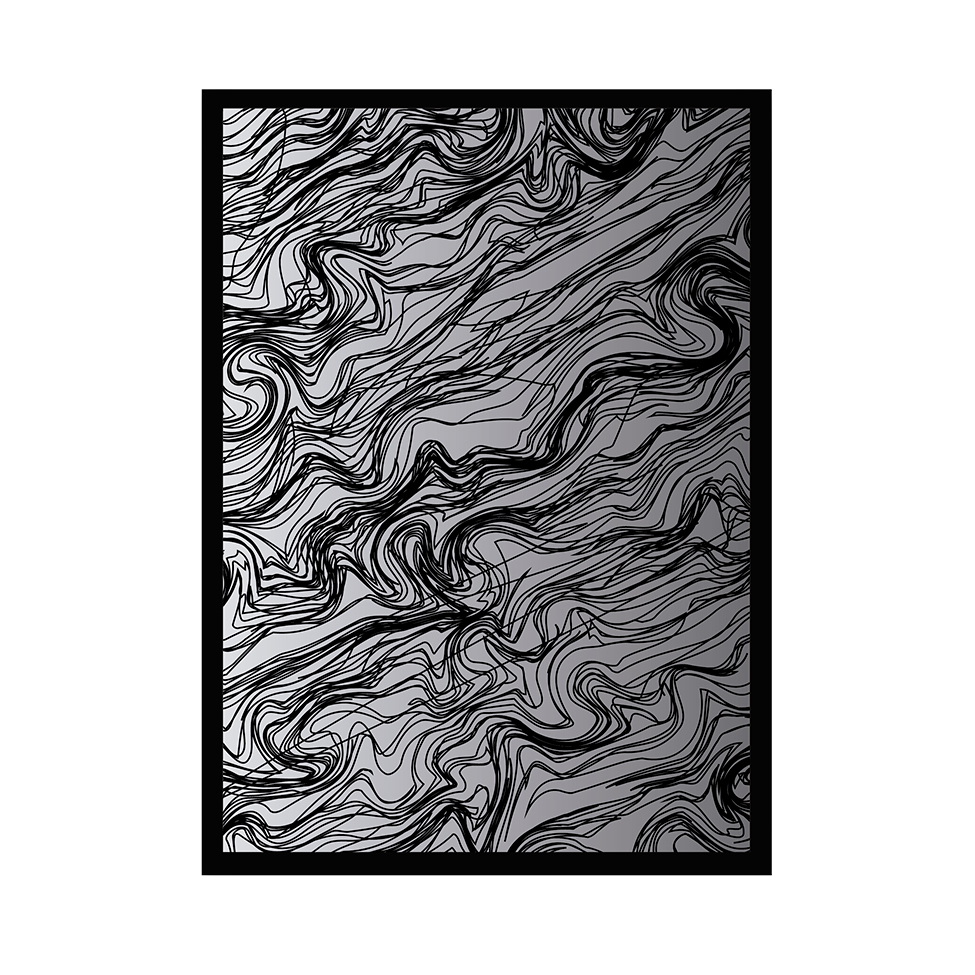 Quadro com Moldura Rascunho Preto e Cinza (45x32)