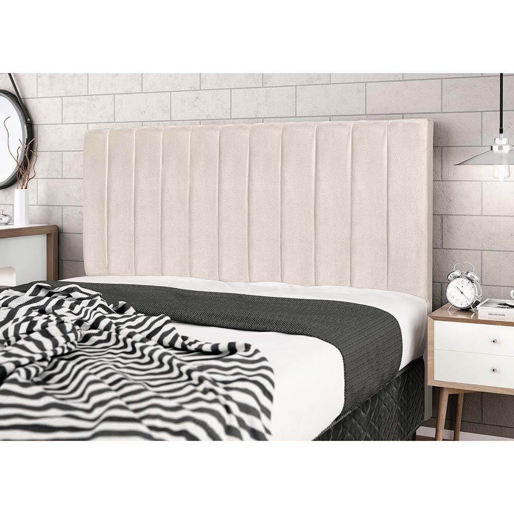 Cabeceira Leblon Para Cama Box Casal 144 cm Suede Bege - SSX Multicoisas
