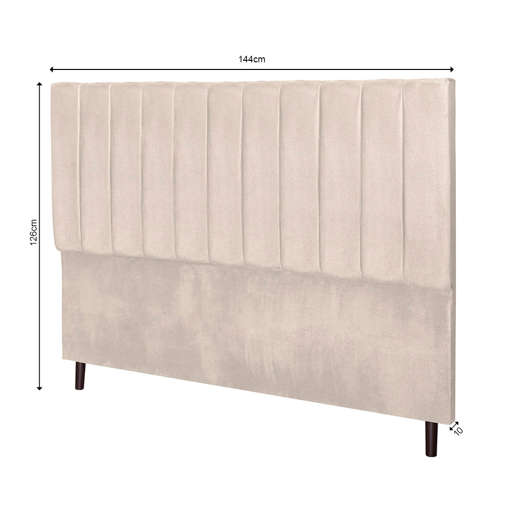 Cabeceira Leblon Para Cama Box Casal 144 cm Suede Bege - SSX Multicoisas