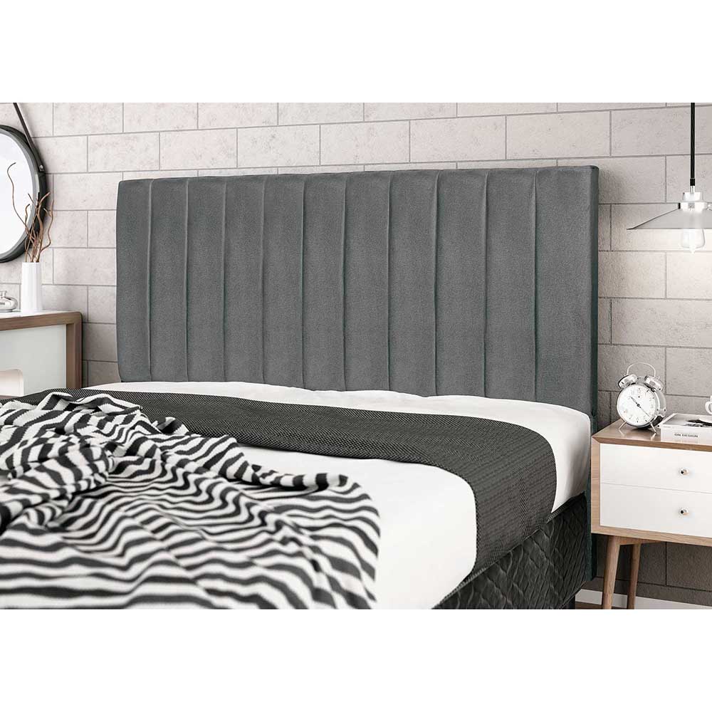 Cabeceira Leblon Para Cama Box Queen 164 cm Suede Cinza - SSX Multicoisas