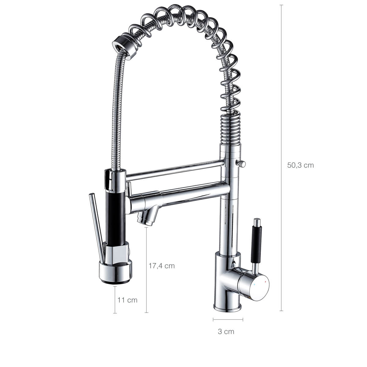 Torneira Misturador Monocomando Gourmet Flexível Com Gatilho