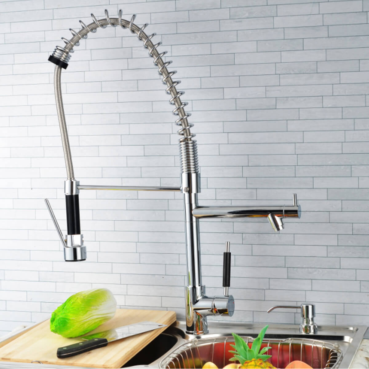 Torneira Misturador Monocomando Gourmet Flexível Com Gatilho