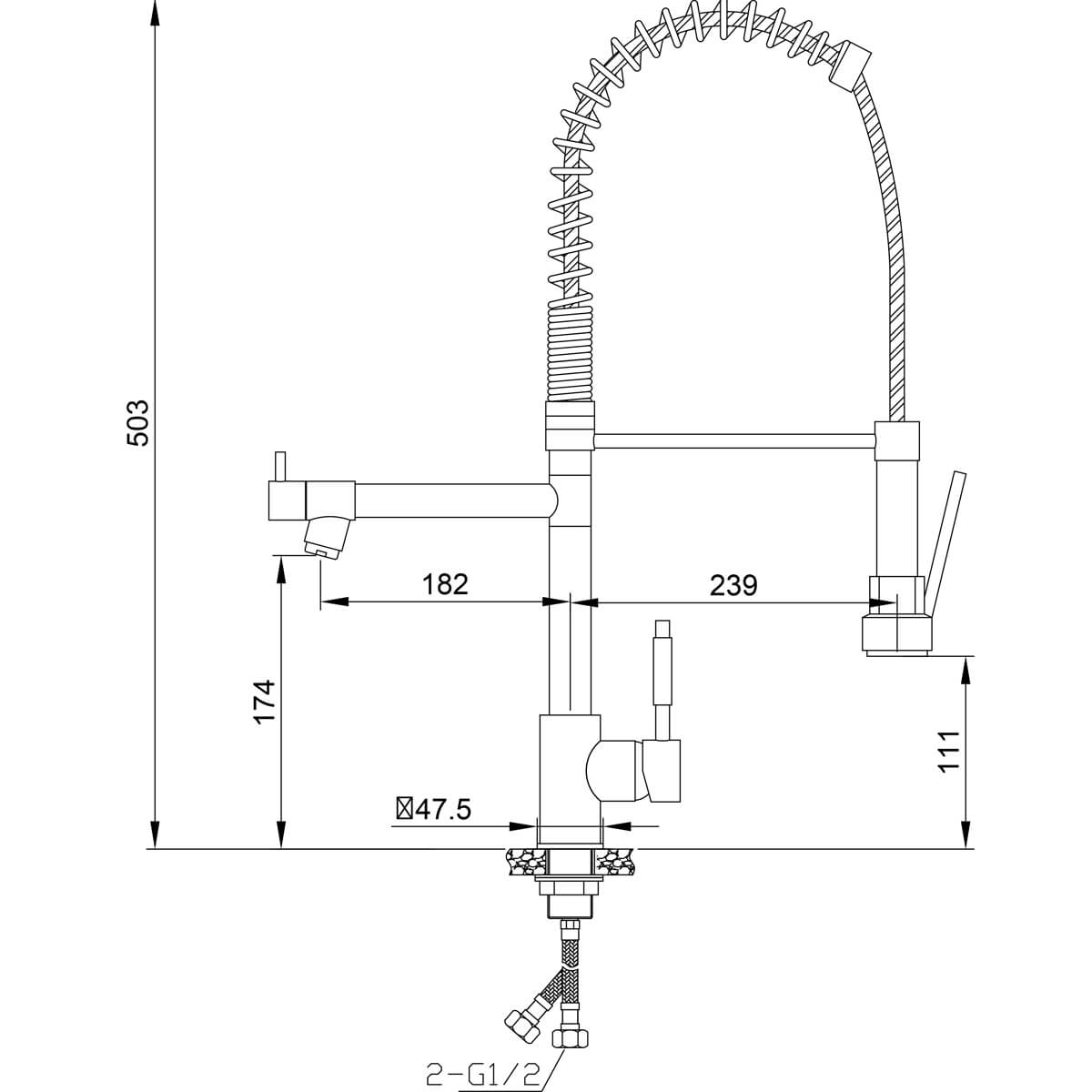 Torneira Misturador Monocomando Gourmet Flexível Com Gatilho