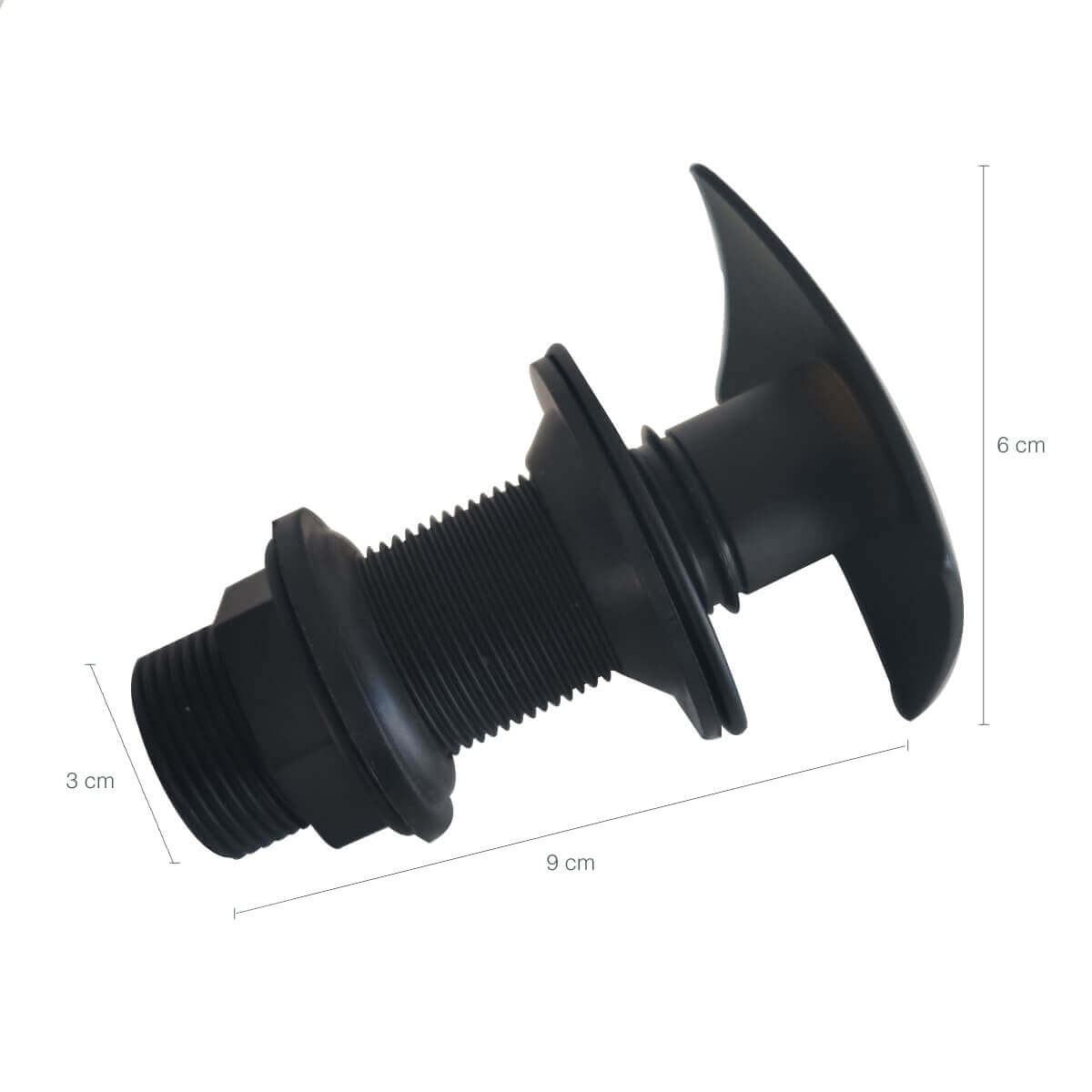 Válvula Click Para Lavatório Pia Com Tampa Quadrada Preto Fosco Jiwi