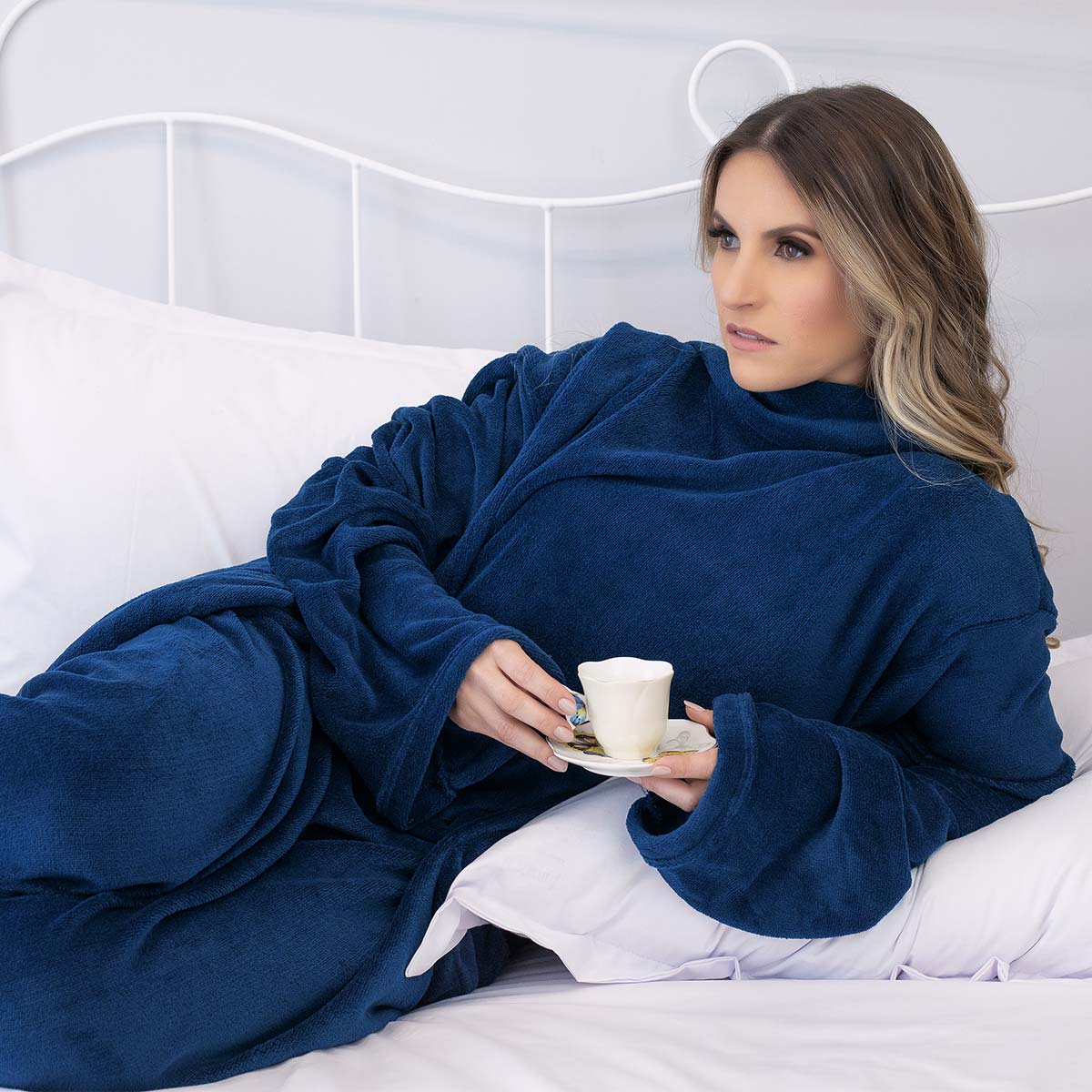 Cobertor com Manga  Fleece Nevada Juma - Marinho