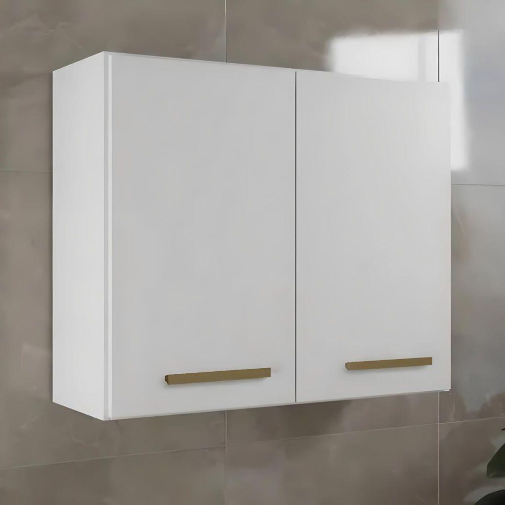 Armário Aéreo 2 Portas Valência Kaiki Móveis Branco