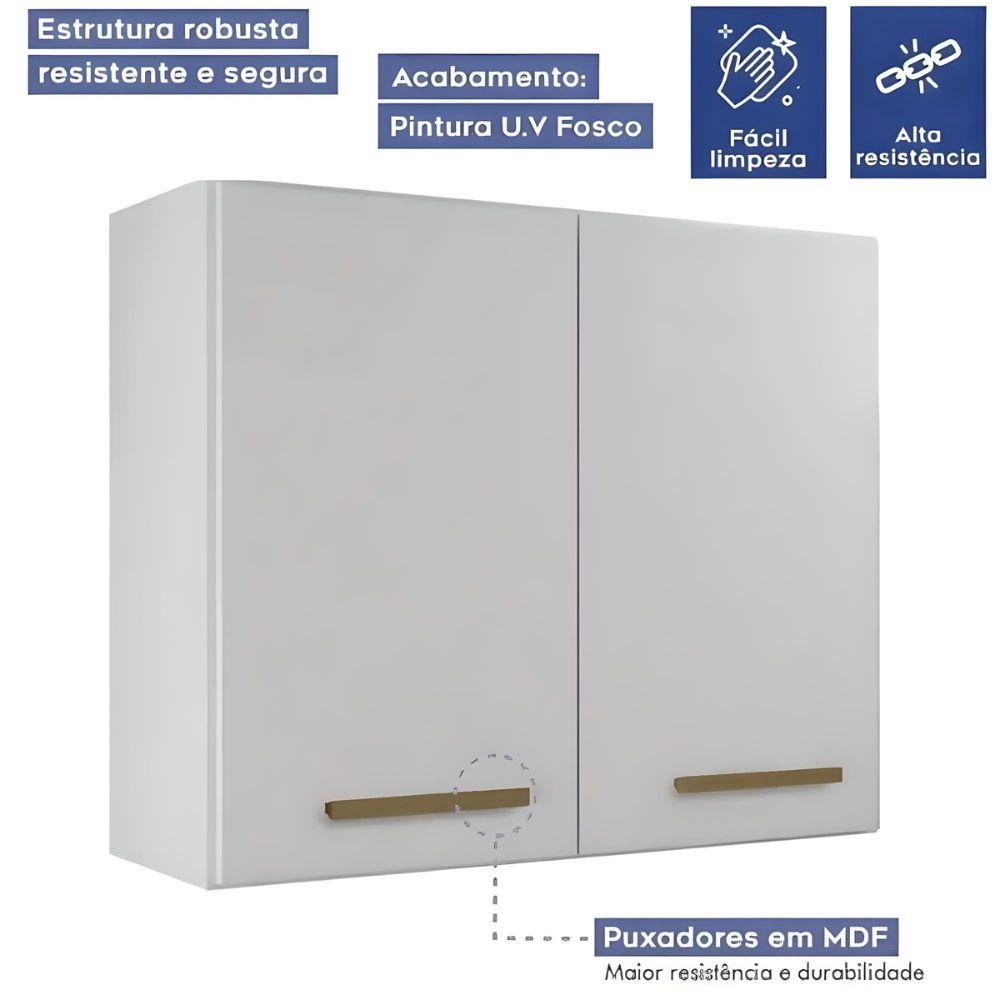Armário Aéreo 2 Portas Valência Kaiki Móveis Branco