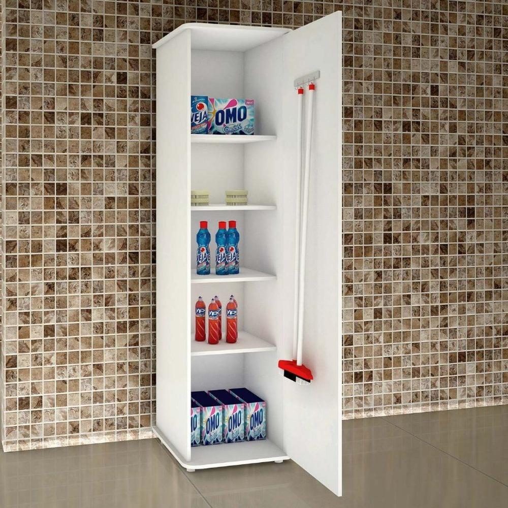 Armário Multiuso Jasmim 1 Porta Kaiki Móveis Branco
